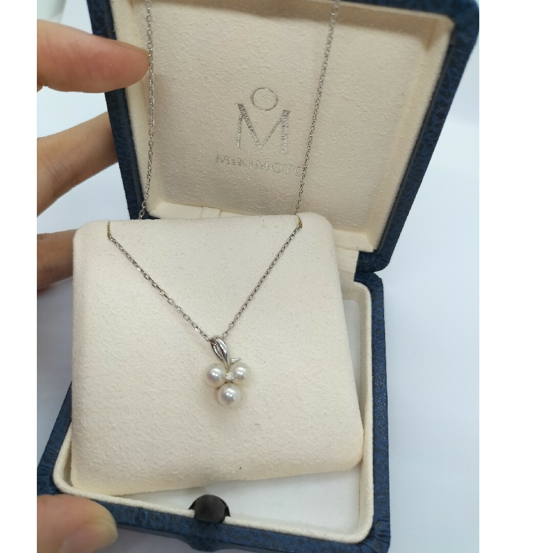 MIKIMOTO(ミキモト)の【美品】ミキモト　アコヤ真珠ダイヤ　ネックレス レディースのアクセサリー(ネックレス)の商品写真