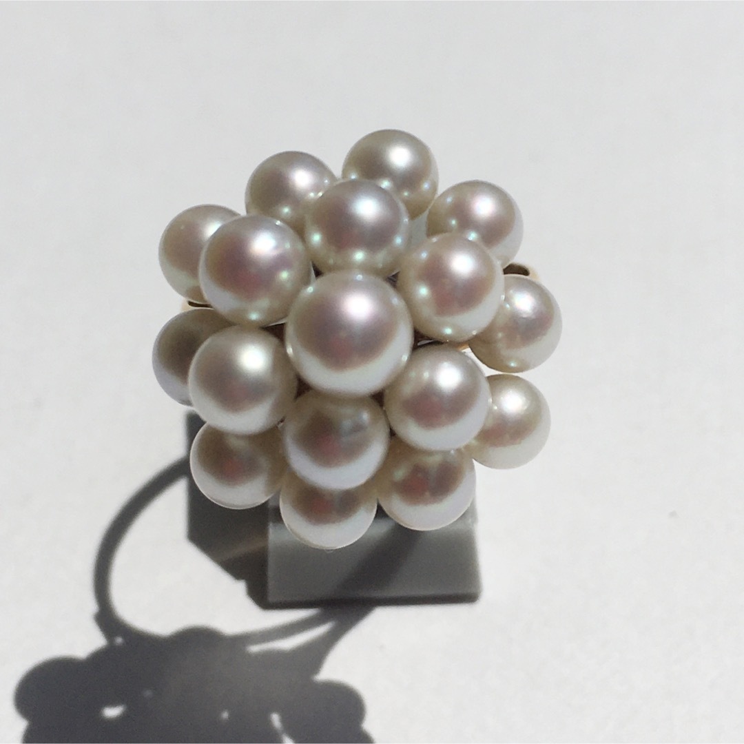 17粒の本真珠が咲く　18金のリング 12号  新品未使用  宝石店ストック品 3