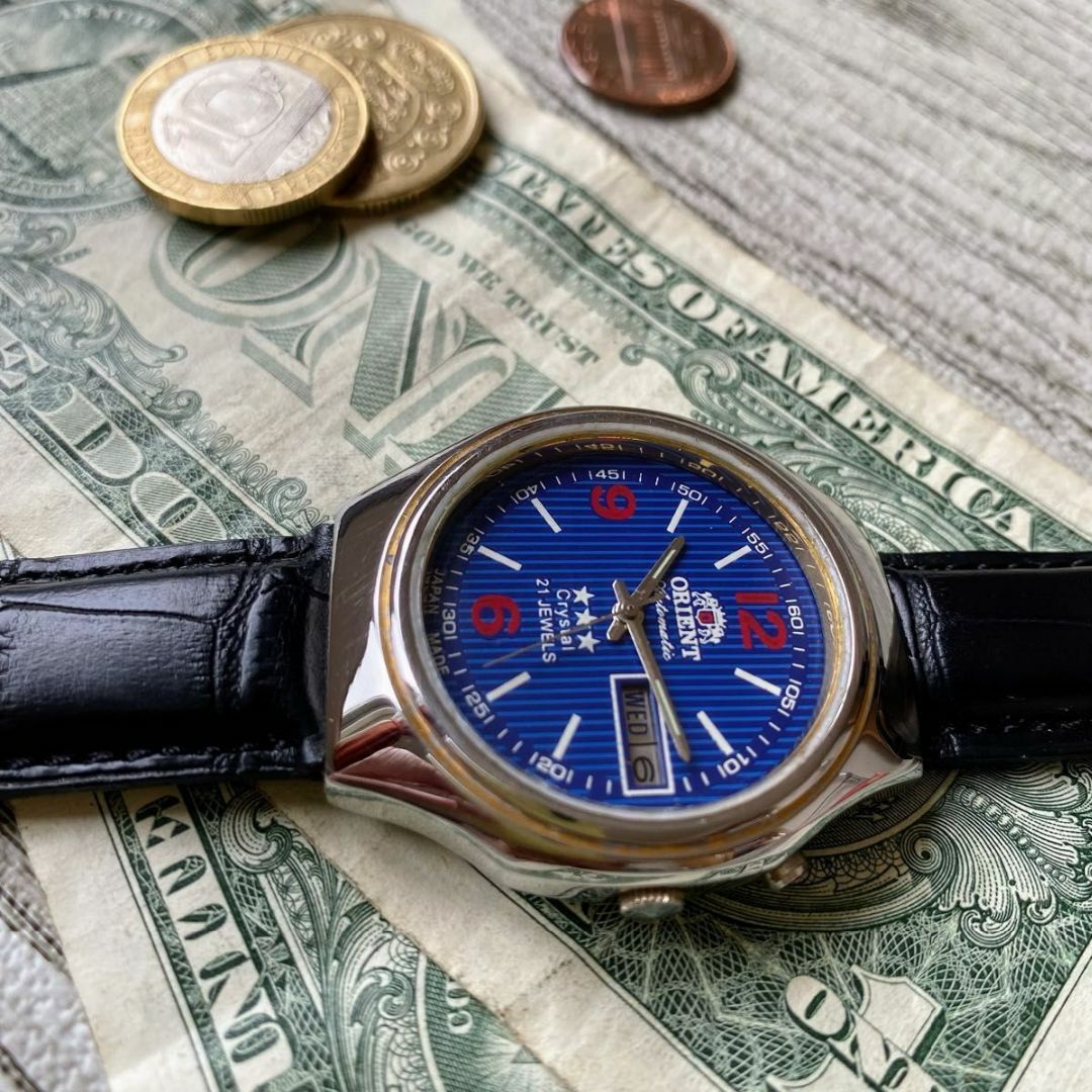 ORIENT - 【かっこいい】オリエント メンズ腕時計 ブルー 自動巻き ヴィンテージの通販 by vintage watch shop｜オリエント ならラクマ