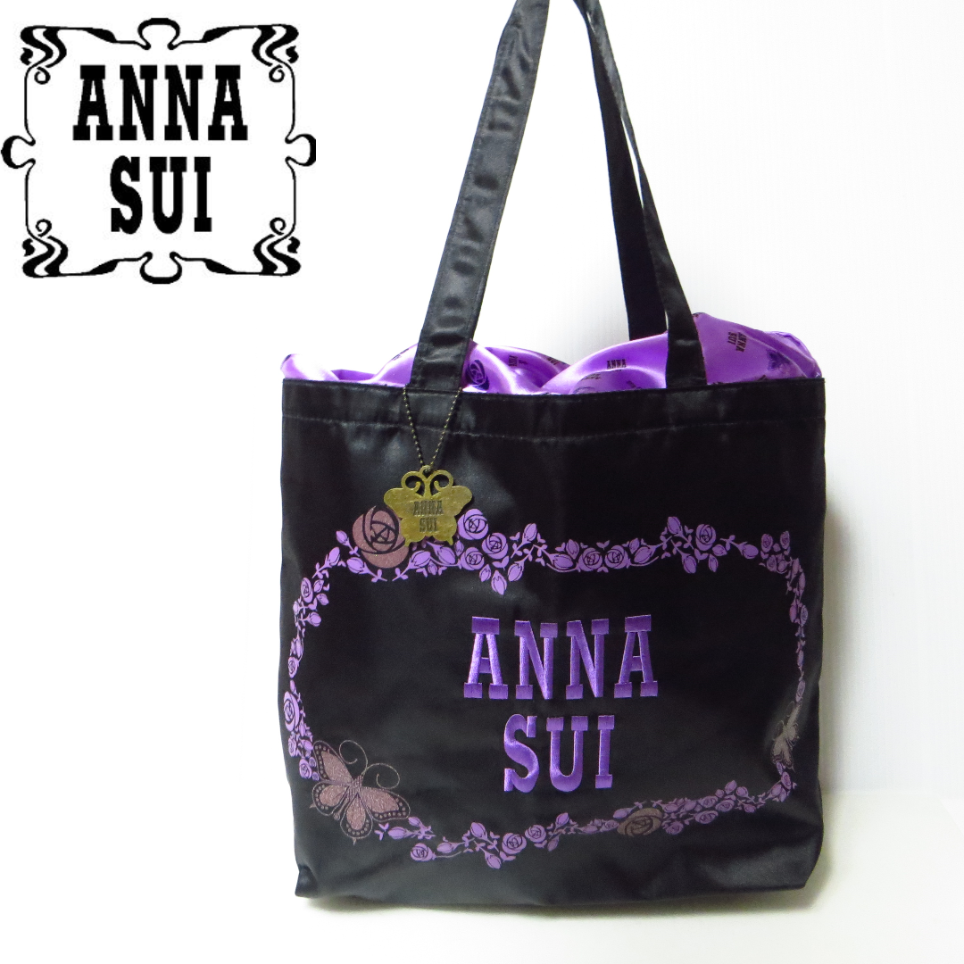 極美品 ANNASUI アナスイ 巾着 トートバッグ バタフライチャーム付き | フリマアプリ ラクマ