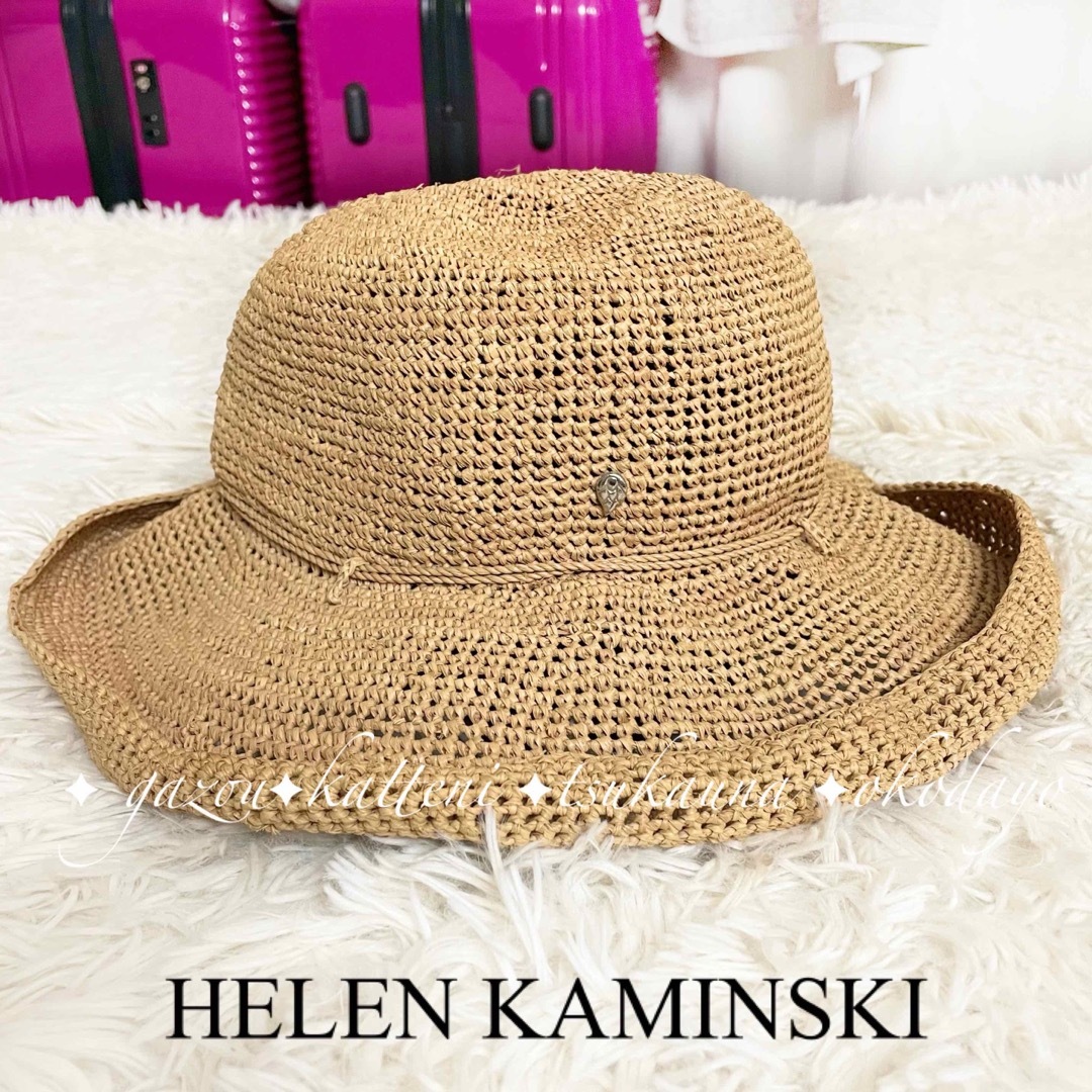 HELEN KAMINSKI - ヘレンカミンスキー ラフィアハット ブランドロゴ