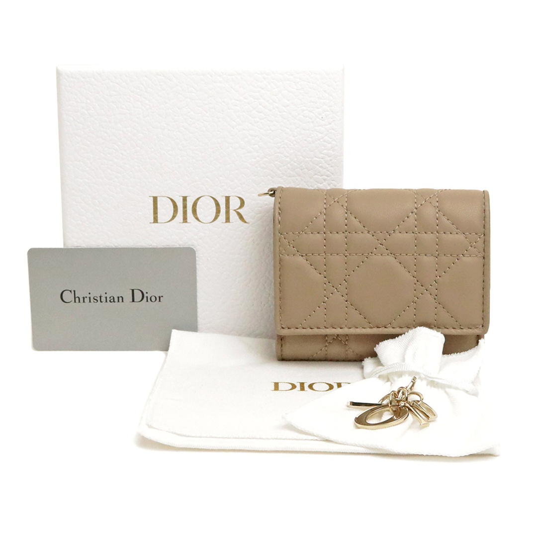 クリスチャン・ディオール 二つ折り財布 レディディオール ロータスウォレット カナージュ S0181ONMJ Christian Dior