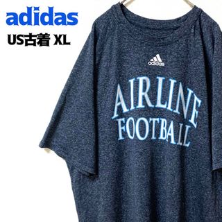 アディダス(adidas)のUS古着 アディダス 半袖Tシャツ ストレッチ素材 フットボール ゆるだぼ (Tシャツ/カットソー(半袖/袖なし))