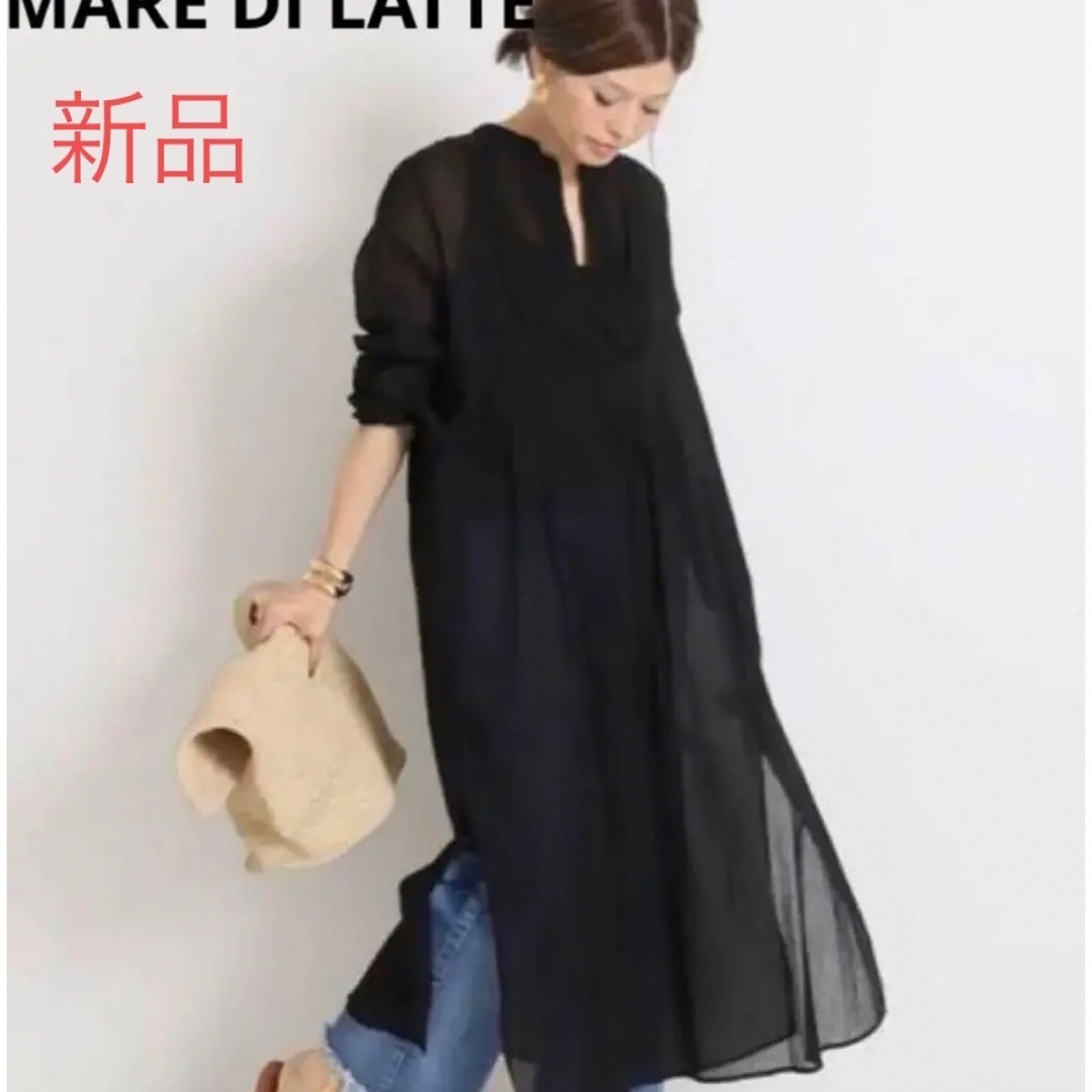 新品 シャツワンピース 黒 新品 シャツワンピース 黒