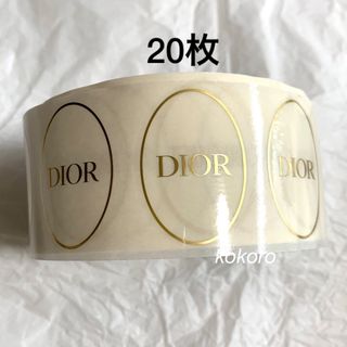 クリスチャンディオール(Christian Dior)のディオール ラッピング用シール ステッカー 20枚 楕円形 クリア×ゴールドロゴ(ラッピング/包装)