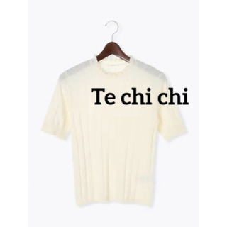 テチチ(Techichi)のTe chichi スタンドフリル　リブプルオーバー　半袖　トップス　白(カットソー(半袖/袖なし))