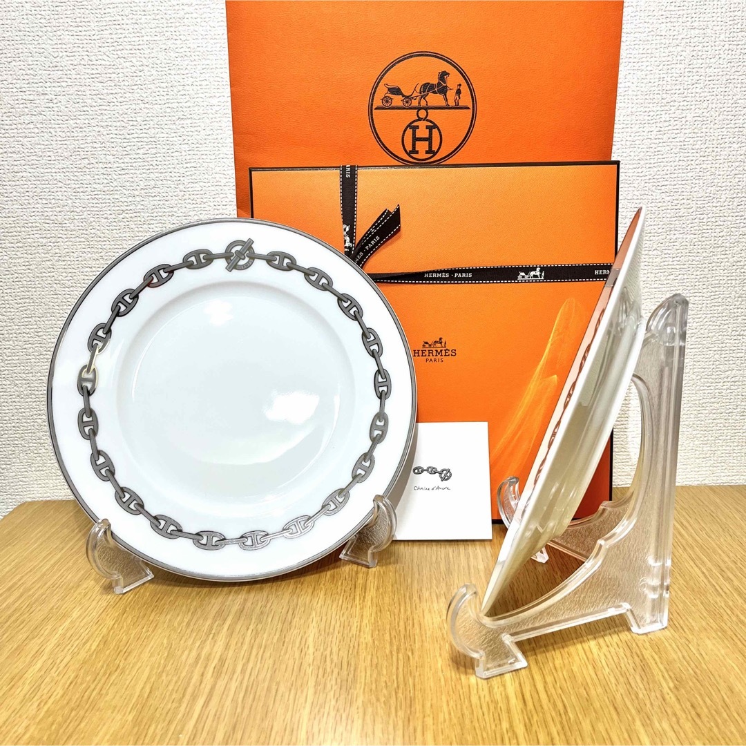 【新品 ギフト包装】エルメス シェーヌダンクル プラチナ デザートプレート