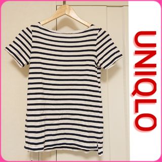 ユニクロ(UNIQLO)のUNIQLO ボートネック 水平ネック ボーダー カットソー Tシャツ(Tシャツ(半袖/袖なし))