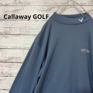 キャロウェイゴルフ(Callaway Golf)のCallaway GOLF ボーダー柄モックネックトップス ハイネック 刺繍(Tシャツ/カットソー(七分/長袖))