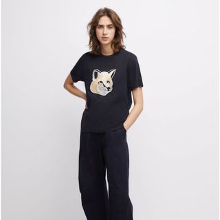 メゾンキツネ(MAISON KITSUNE')の【希少デザイン】メゾンキツネ☆センター刺繍ロゴTシャツ パステル フォックス.(Tシャツ/カットソー(半袖/袖なし))