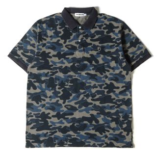 A Bathing Ape　迷彩　カモフラ　ポロシャツ　灰色　グレー　L エイプ