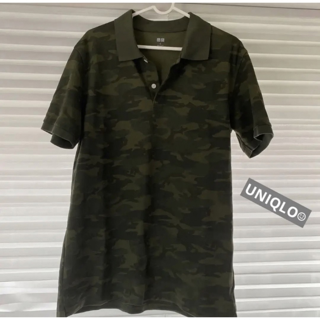 迷彩柄　ユニクロ　ドライカノコ　ポロシャツ 半袖ポロシャツ メンズのトップス(ポロシャツ)の商品写真