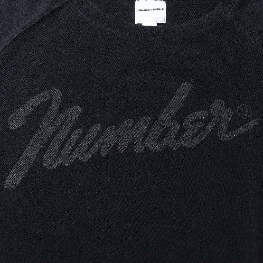 NUMBER (N)INE ナンバーナイン Tシャツ サイズ:4 初期モデル フェンダーロゴ ラグラン 7分袖 カットソー 90s ブラック 黒  トップス カジュアル 長袖 【メンズ】【中古】