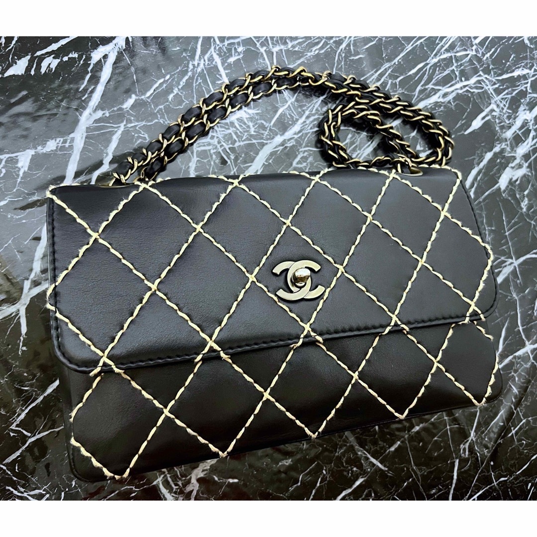 極美品!ヴィンテージ シャネル ワイルドステッチ マトラッセ チェーンシバッグ