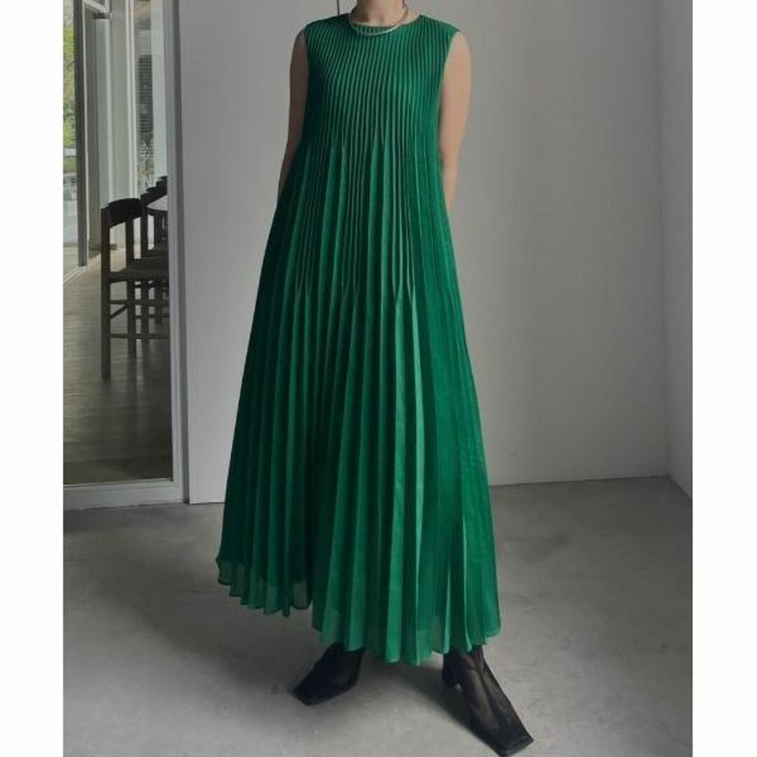 M 完売色 新品 SPUN ORGANDY PLEATS DRESS AMERI