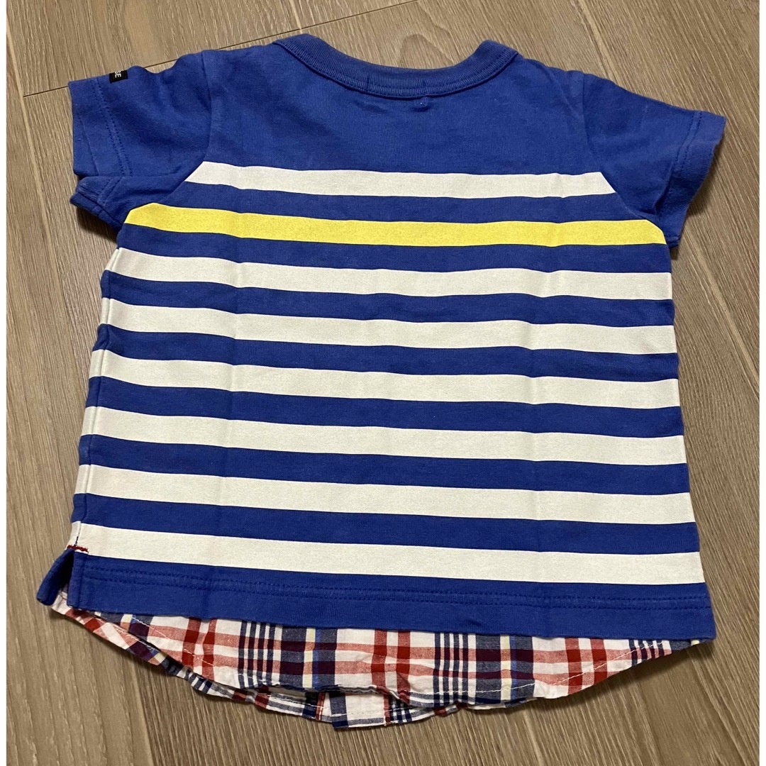 mikihouse(ミキハウス)の重ね着風　半袖Tシャツ キッズ/ベビー/マタニティのベビー服(~85cm)(Ｔシャツ)の商品写真