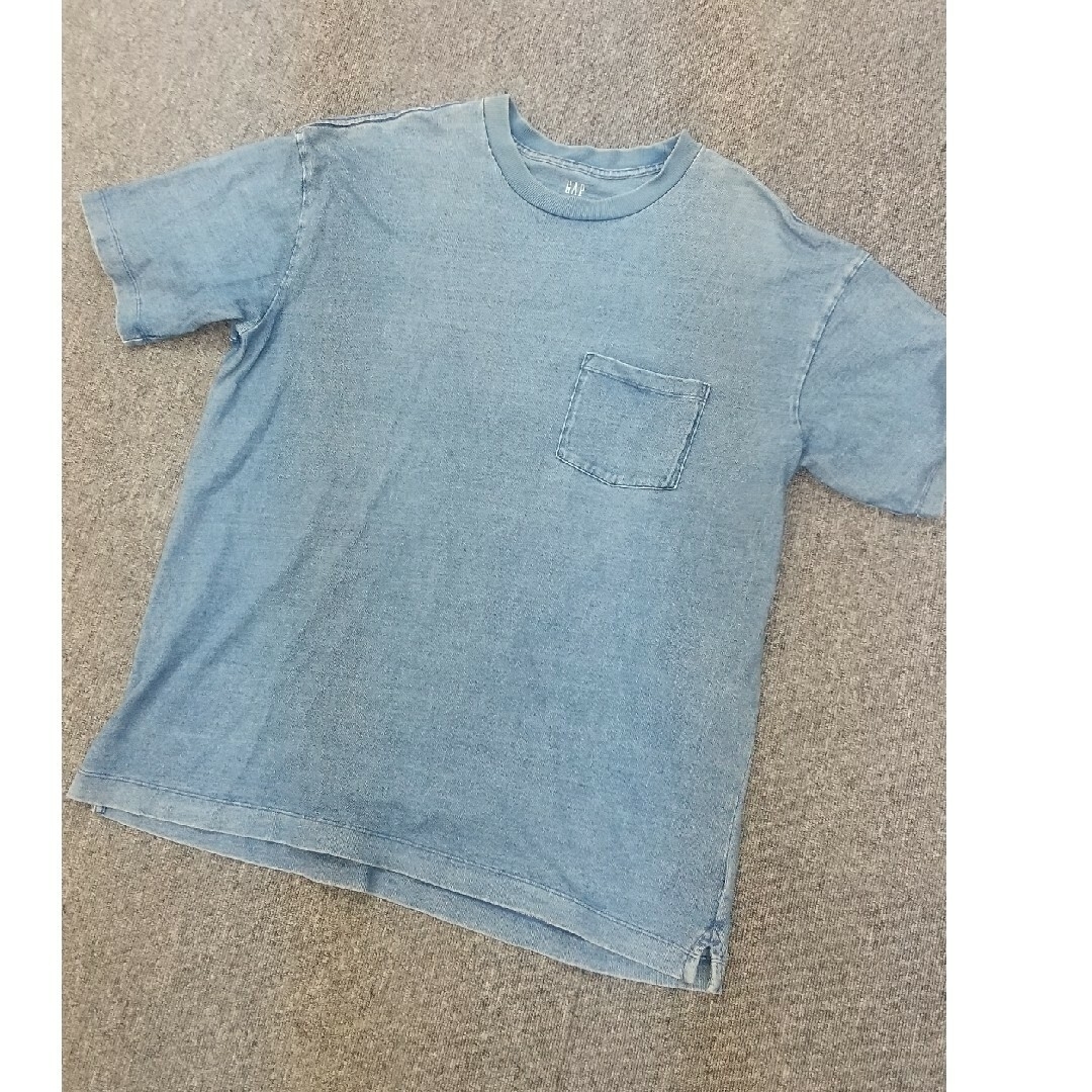 GAP(ギャップ)のGAP L ブルー デニム ヘビーウェイト ポケット T シャツ メンズのトップス(Tシャツ/カットソー(半袖/袖なし))の商品写真