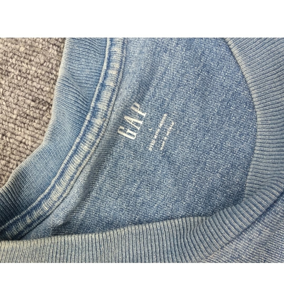 GAP(ギャップ)のGAP L ブルー デニム ヘビーウェイト ポケット T シャツ メンズのトップス(Tシャツ/カットソー(半袖/袖なし))の商品写真