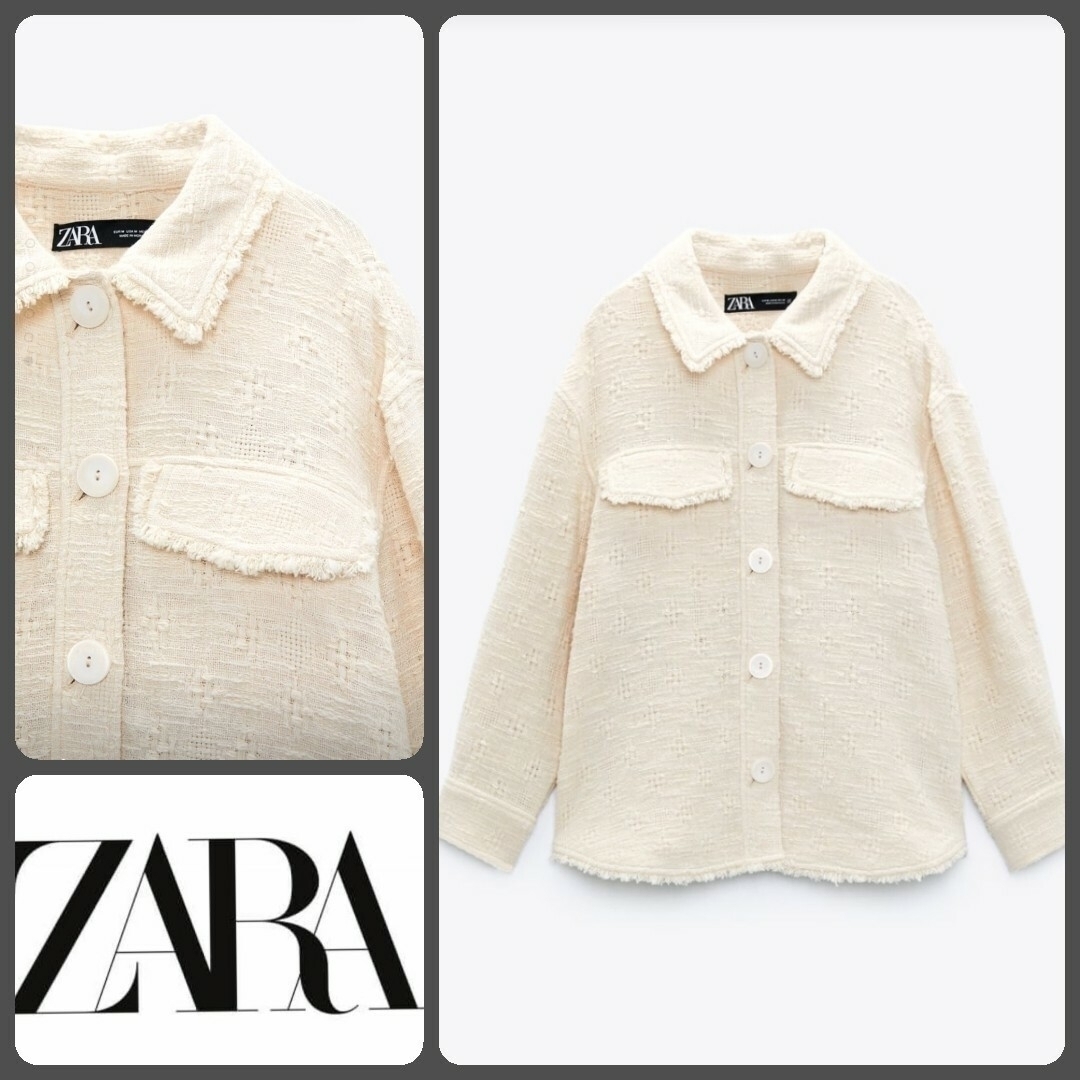 ZARA ユーズドテイストテクスチャーシャツジャケット | フリマアプリ ラクマ