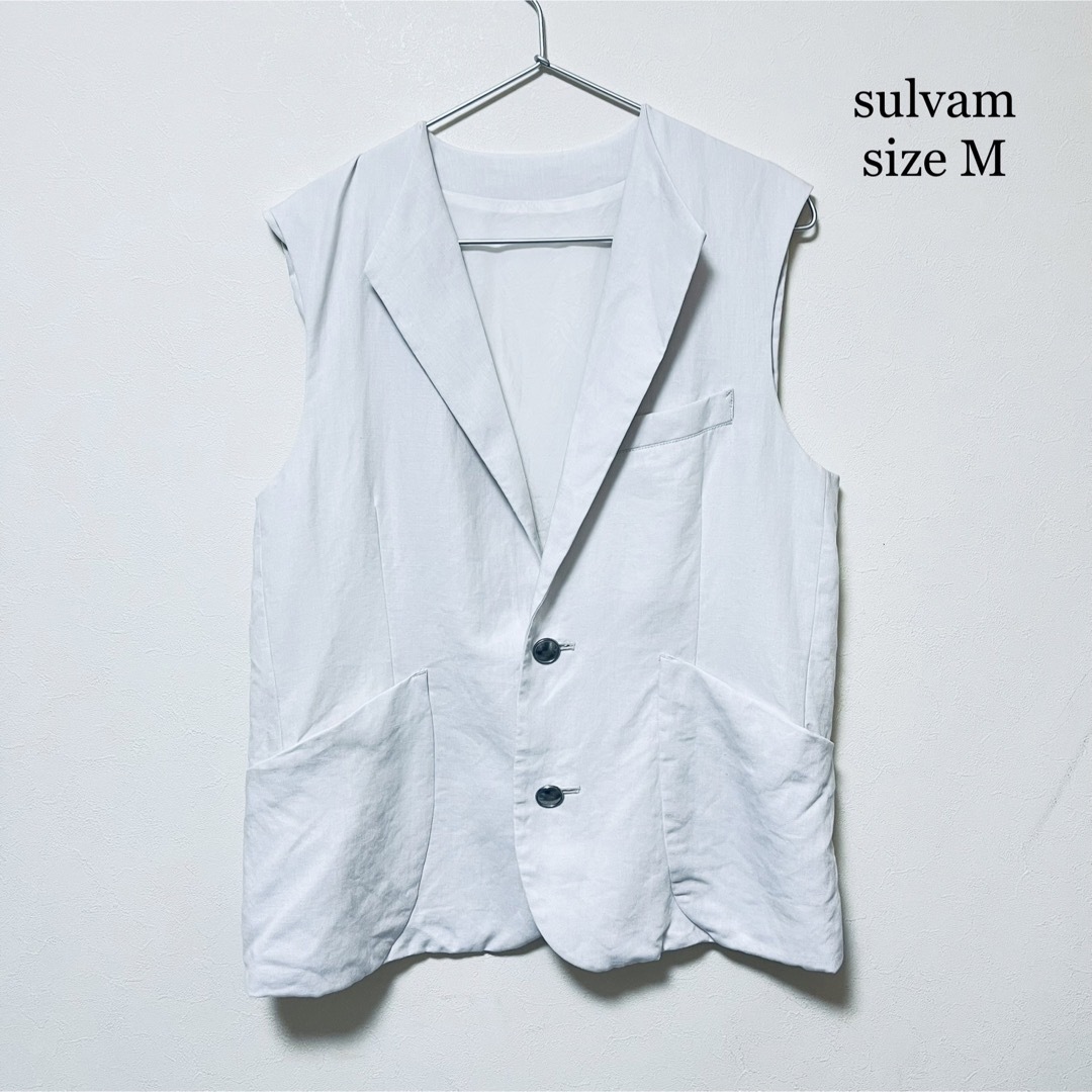 sulvam サルバム リネンベスト ホワイト-