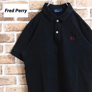 フレッドペリー(FRED PERRY)の《フレッドペリー》日本製　刺繍ロゴ　ブラック　Lサイズ　半袖ポロシャツ(ポロシャツ)