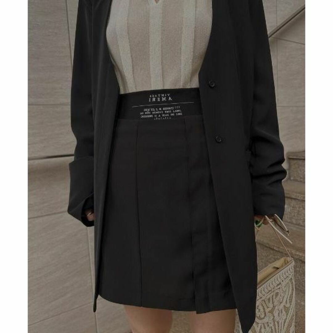 Ameri TWILL COLLARLESS JACKET MINI SKIRT