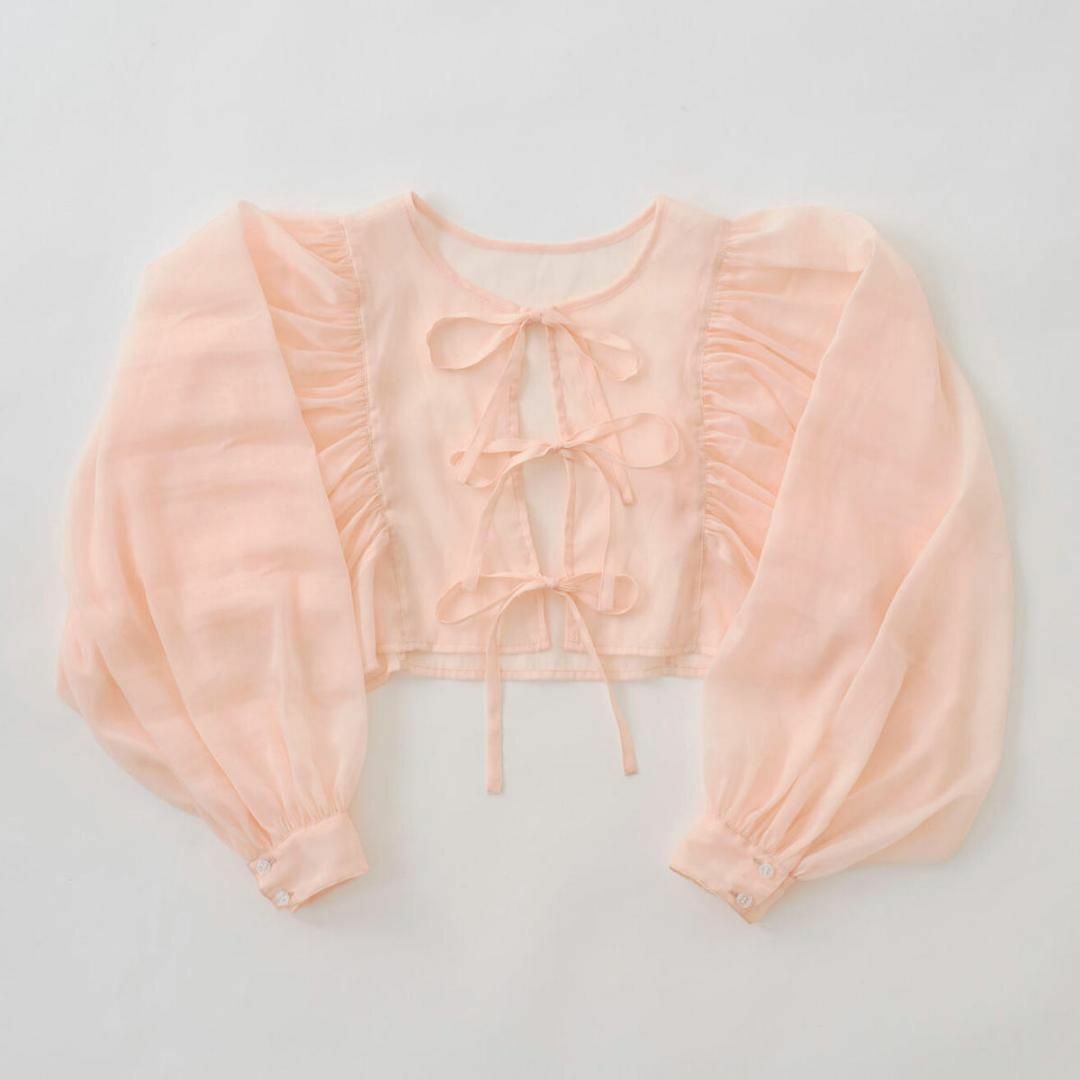 完売新品 ”Butterfly” ribbon see-through tops