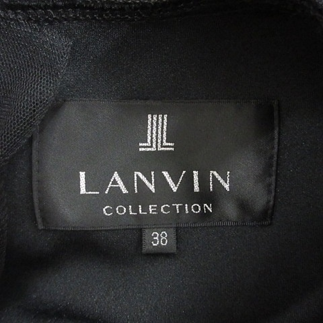 LANVIN(ランバン)のランバン LANVIN コレクション ワンピース フリル チュール 黒 38 レディースのワンピース(ロングワンピース/マキシワンピース)の商品写真