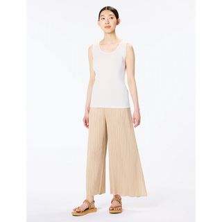 美品☆正規品 PLEATS PLEASE プリーツプリーズ PP96-JK093 セーラーカラー ボーダー柄 半袖 カットソー ネイビー×ホワイト 3 日本製