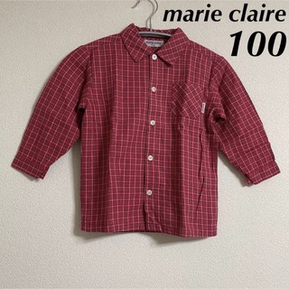 マリクレール(Marie Claire)のmarie claire 長袖シャツ 100 レッド系 赤 チェック キッズ(ブラウス)