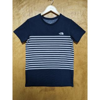 ザノースフェイス　半袖Tシャツ　ロゴプリント　ボーダー　白黒　Mサイズ