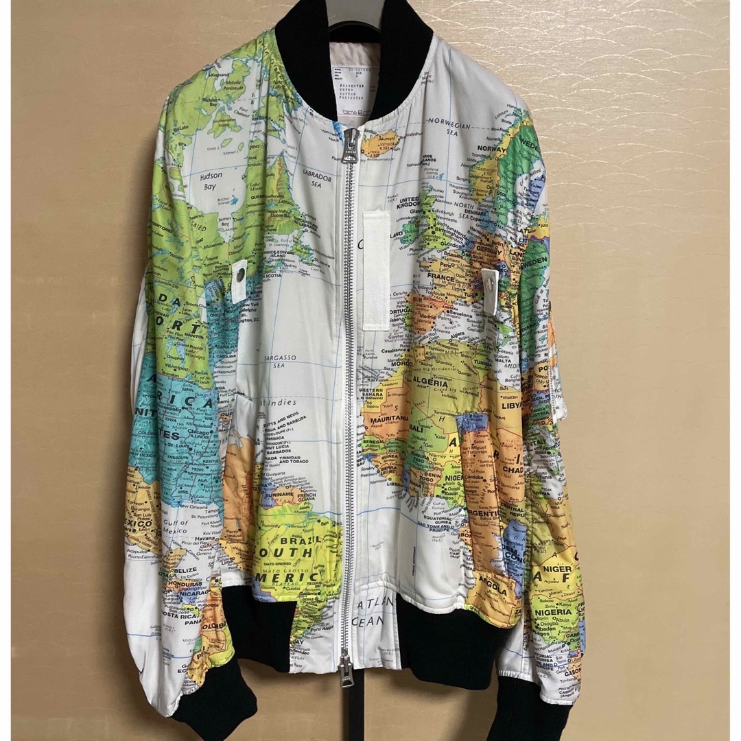 Sacai world map bomber jacket サイズ3ジャケット/アウター