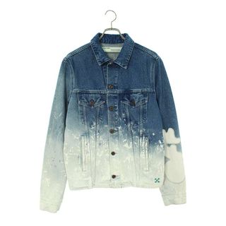 オフホワイト(OFF-WHITE)のオフホワイト  OMYE053S20386024 ウォッシュド加工デニムジャケット メンズ M(Gジャン/デニムジャケット)