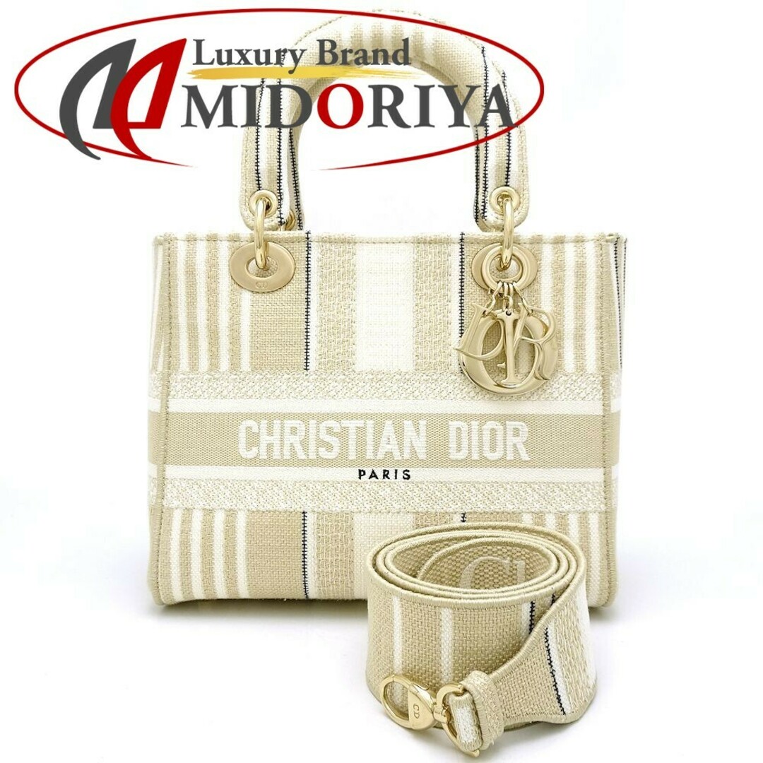 クリスチャンディオール Christian Dior LADY D-LITEミディアム M05650JAT 2Wayバッグ キャンバス ベージュ / 350380