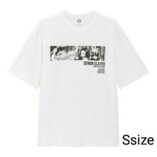 キメツノヤイバ(鬼滅の刃)の【送料込】GU　コットンビッグT(半袖)Demon Slayer 1　(白)(Tシャツ/カットソー(半袖/袖なし))