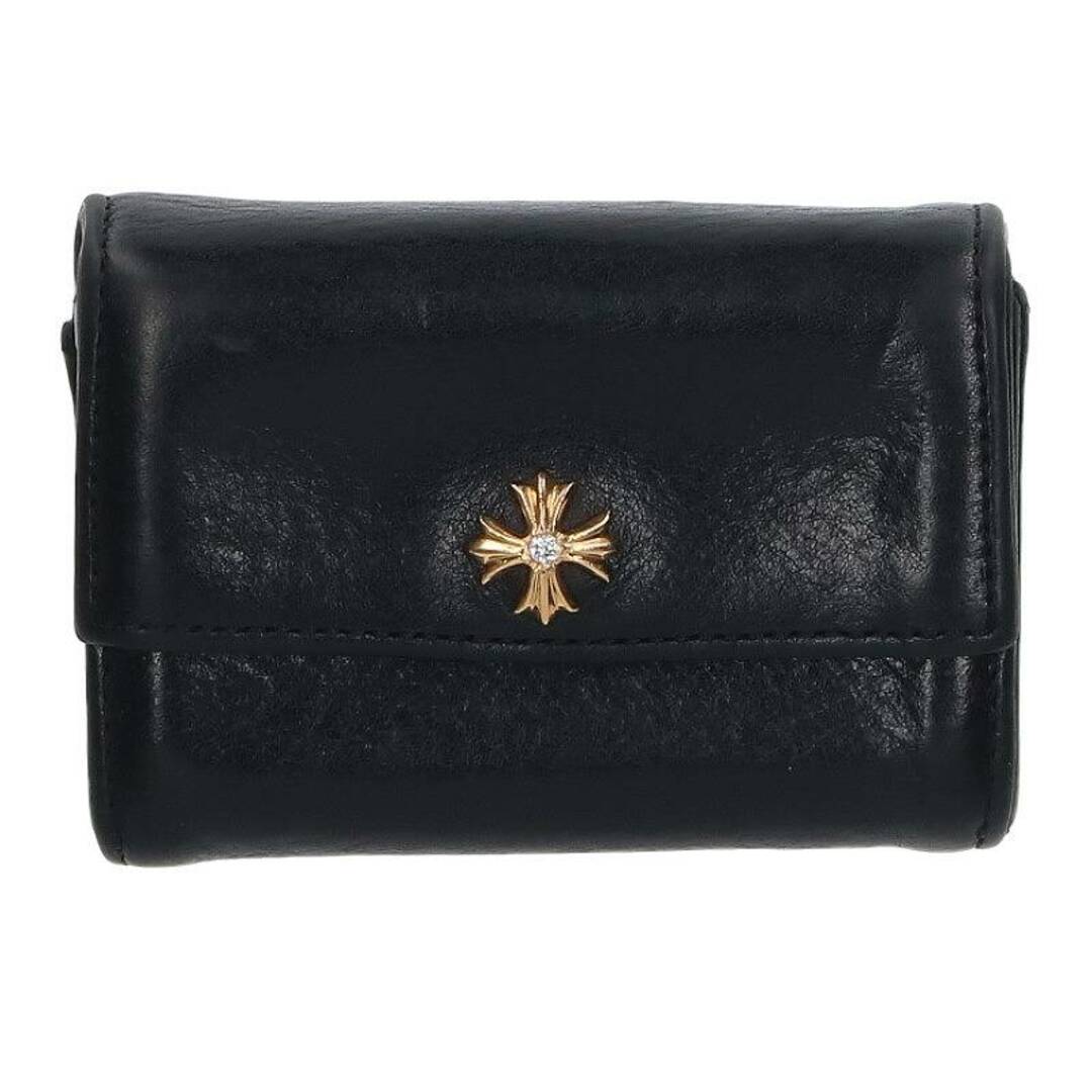 クロムハーツ  22K TINY WALLET DIA/タイニーウォレット 1ダイヤ/ゴールド/レザー財布  メンズ