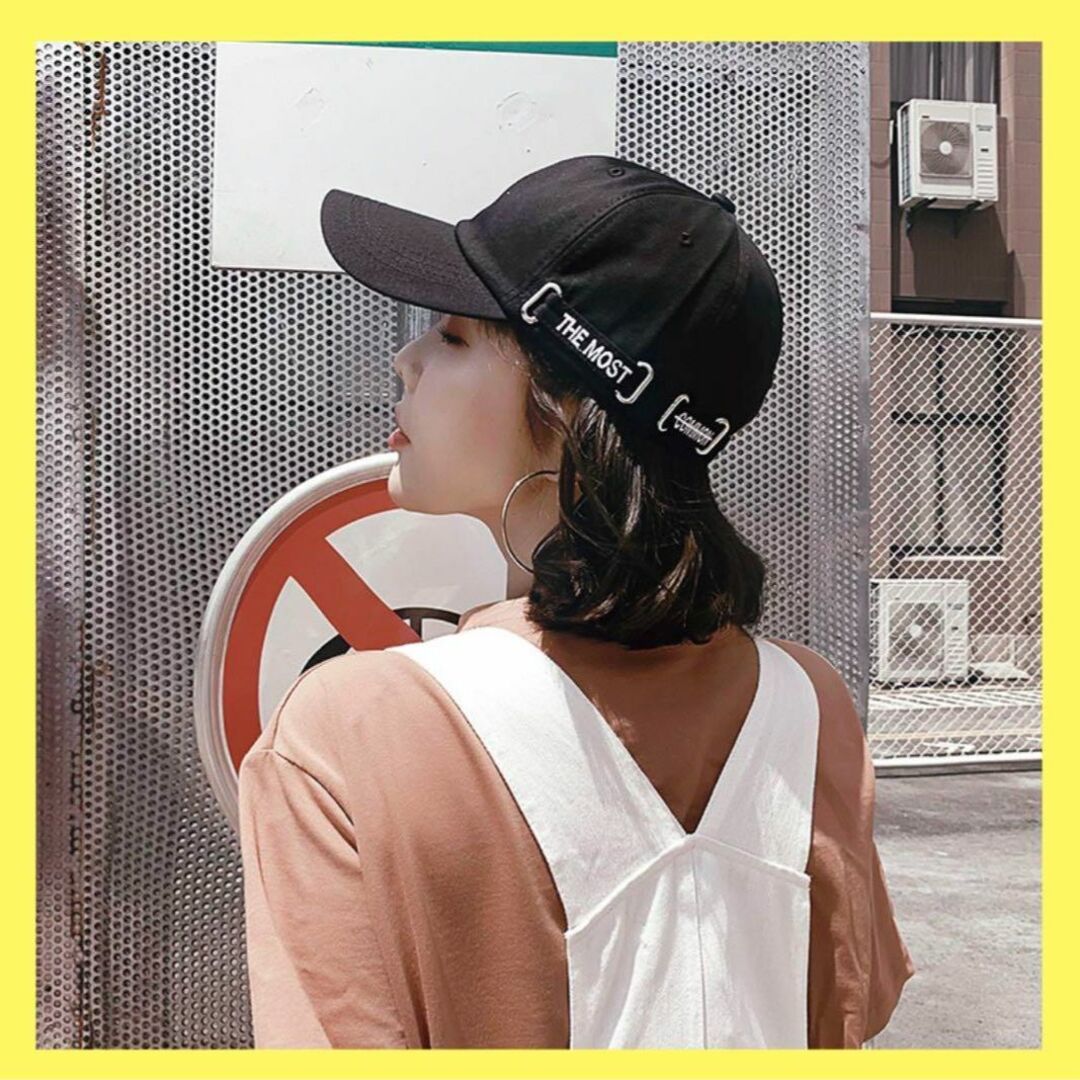 大人気✨ ロゴ キャップ 黒 韓国 帽子 ブラック レディース メンズ シンプルの通販 by ももも's shop｜ラクマ