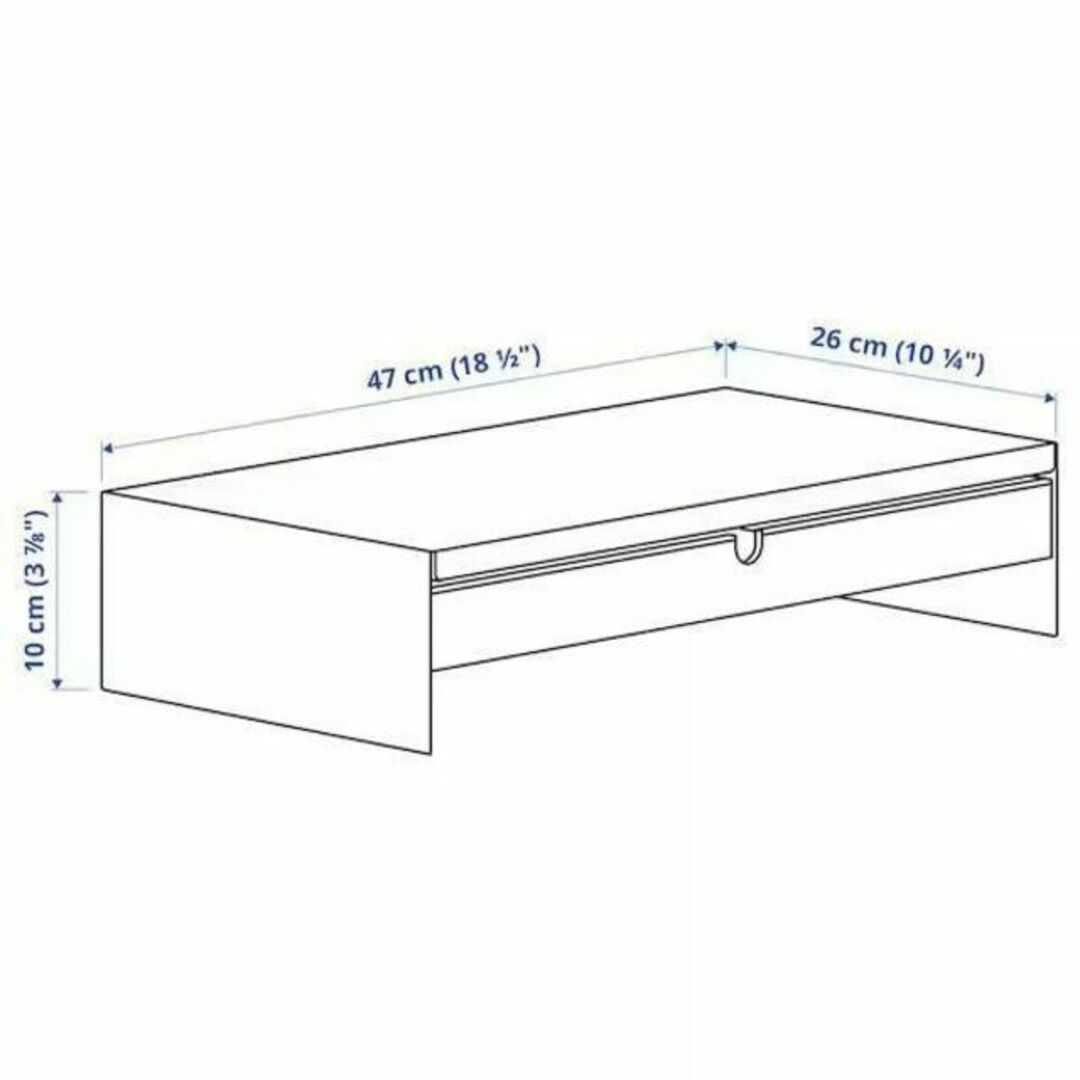 IKEA(イケア)のイケア IKEA エロヴェンモニタースタンド 引き出し付き, ホワイト スマホ/家電/カメラのPC/タブレット(PC周辺機器)の商品写真