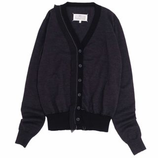 マルタンマルジェラ(Maison Martin Margiela)の極美品 メゾンマルジェラ Maison Margiela 4 ニット カーディガン 21AW ロングスリーブ ウール シフォン 無地 トップス レディース XS ダークグレー(カーディガン)