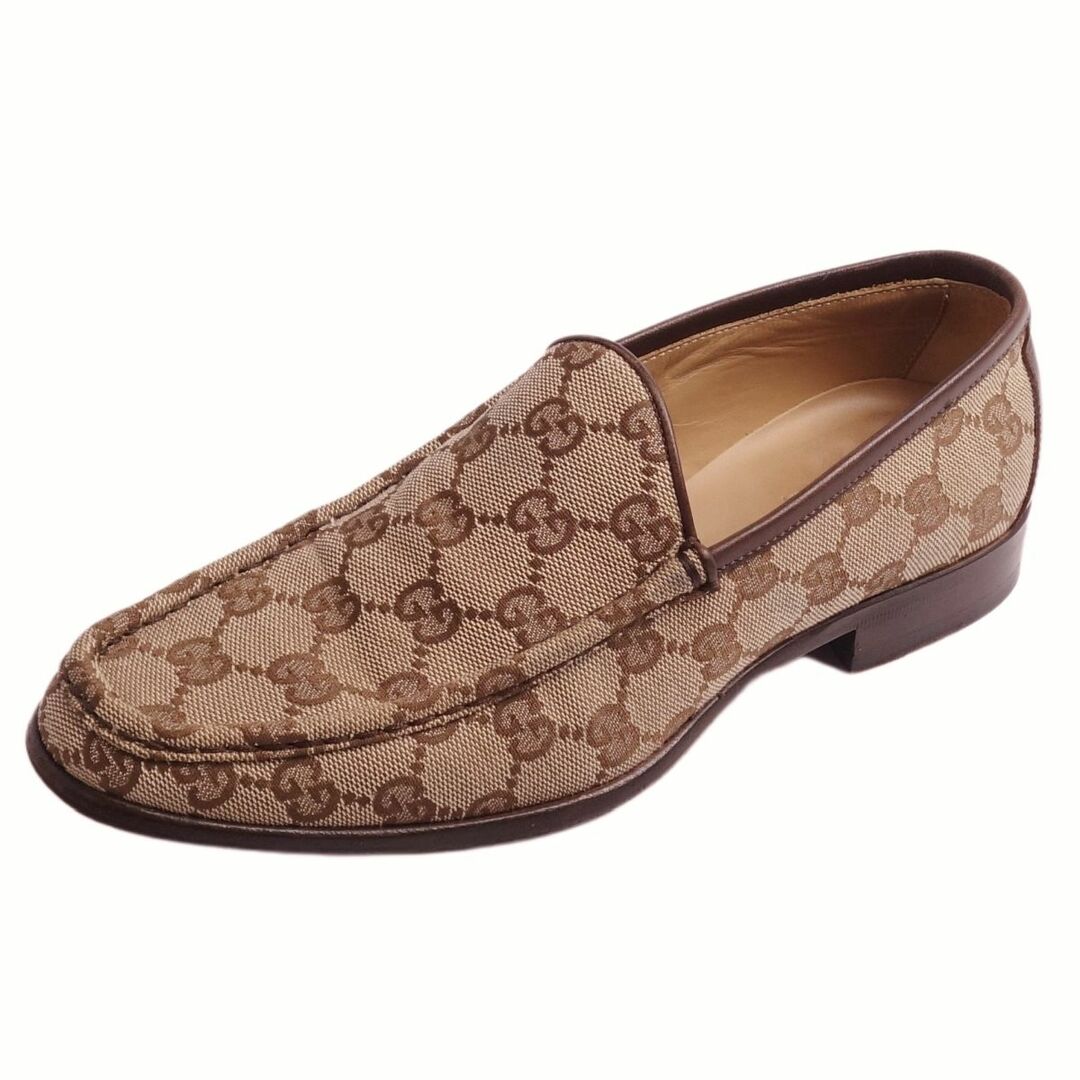 グッチ GUCCI ローファー スリッポン GG柄 キャンバス カーフレザー シューズ レディース 36.5C(23.5cm相当) ブラウンのサムネイル