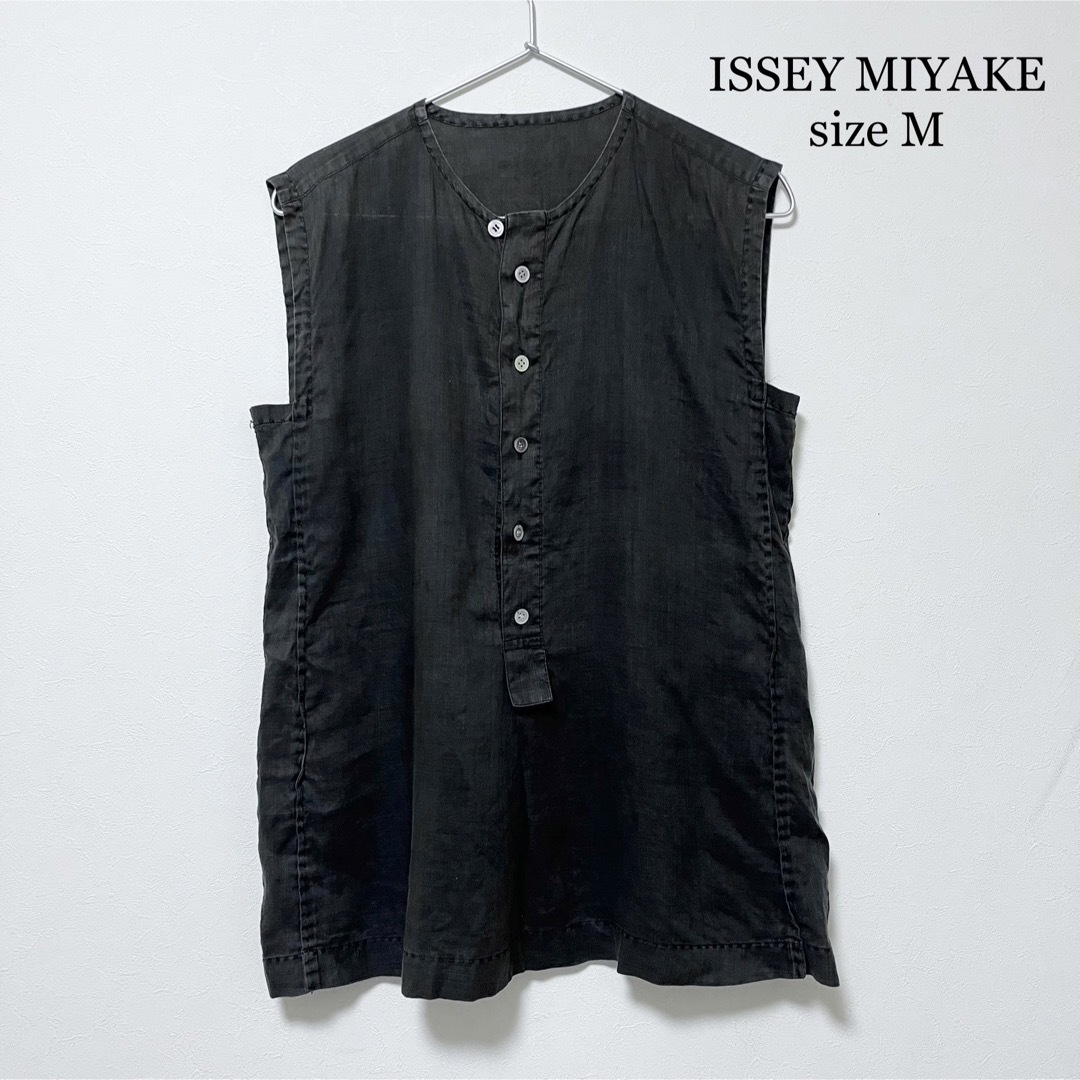 ISSEY MIYAKE イッセイミヤケ ノースリーブ リネンシャツ