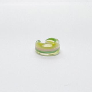 ○ glass earcuff ● border lime(イヤーカフ)