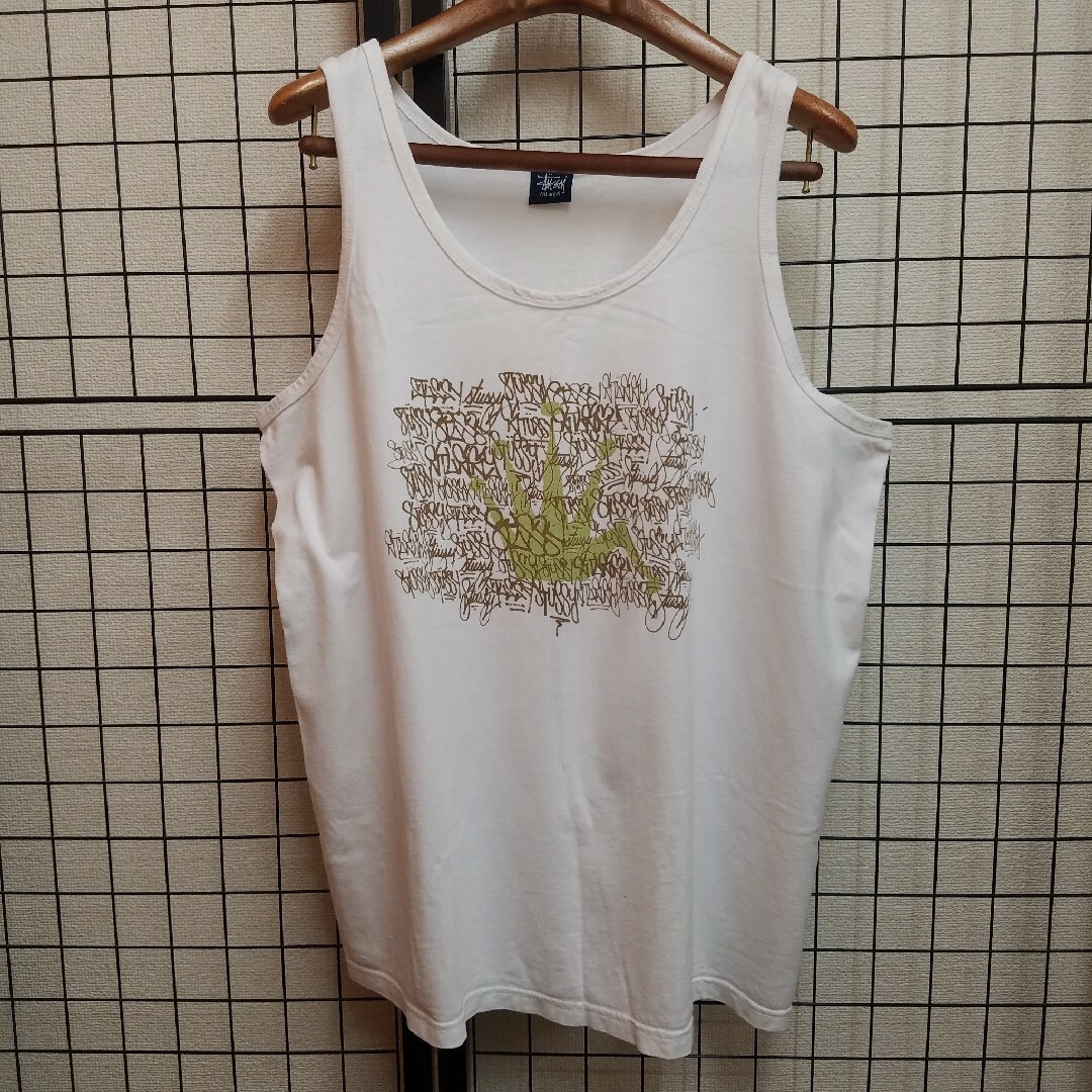人気絶頂 STUSSY - 90's 紺タグ STUSSY Crown Printed Tank Topの通販