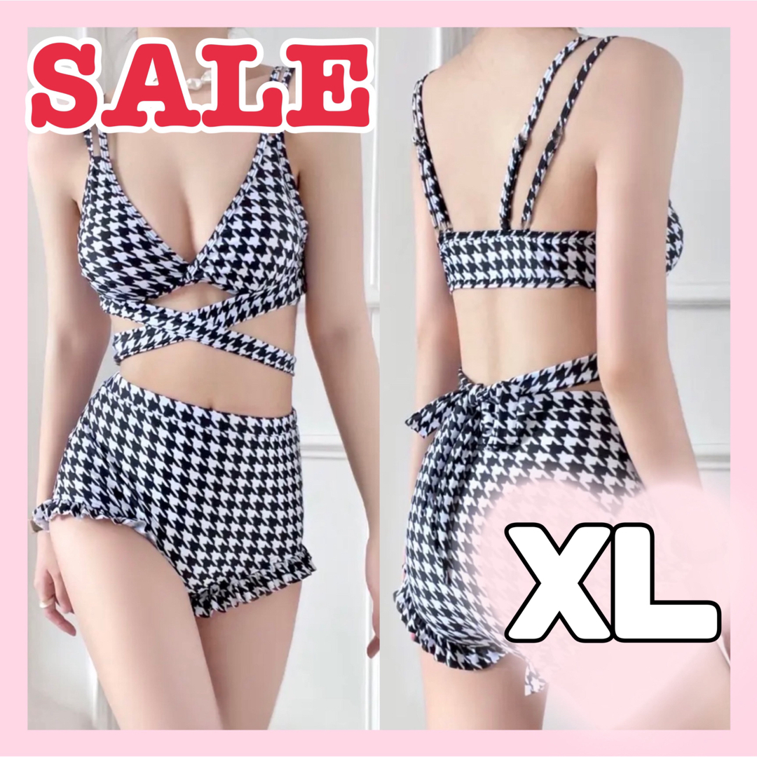 爆買い送料無料 XLサイズ 千鳥柄 水着 ハイウエスト スタイルアップ 脚長効果 韓国 海 XLサイズ 千鳥柄 水着 ハイウエスト スタイルアップ 脚長効果 韓国 海 6