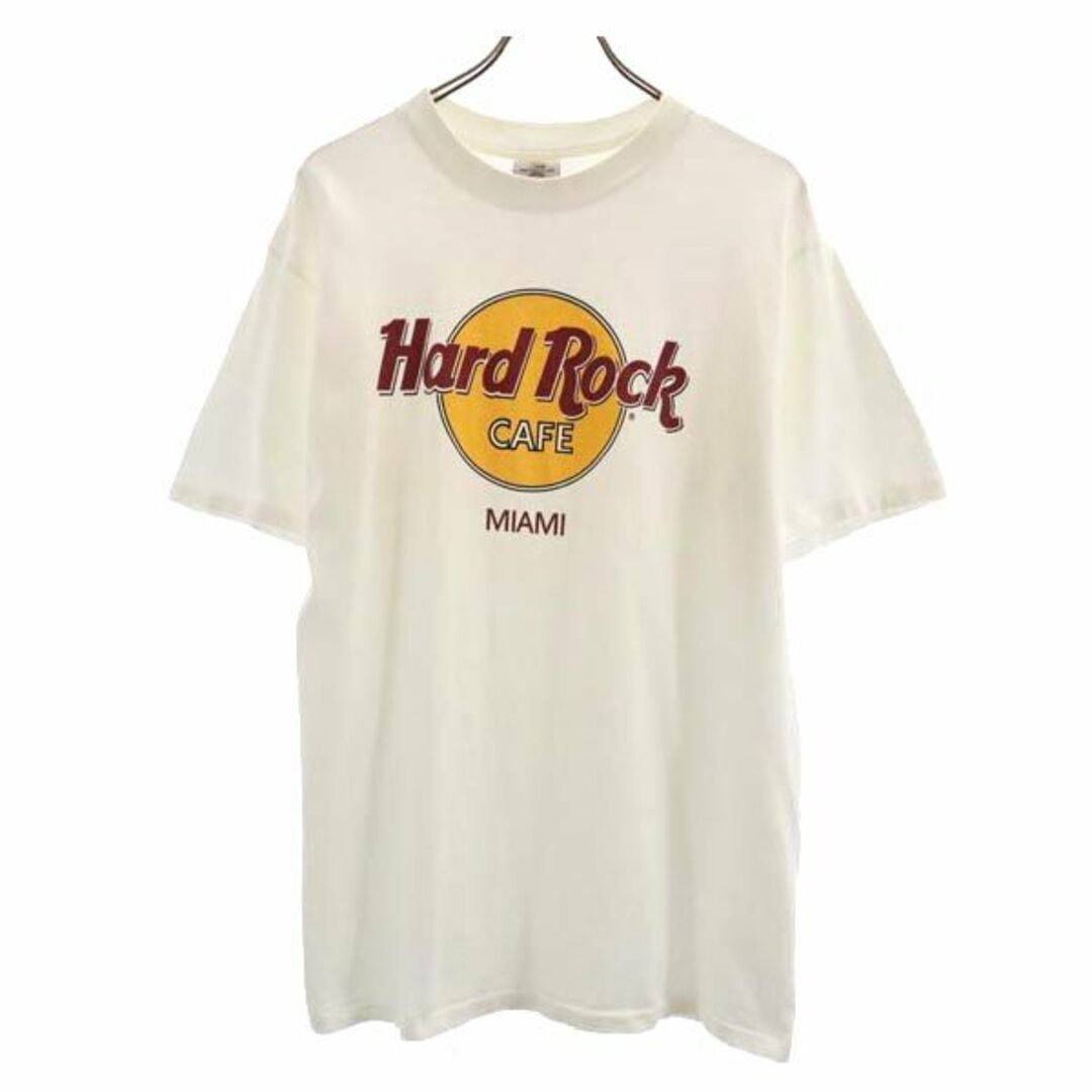 古着屋BIG2nd's　HARD　Tシャツ　【230615】　CAFE　USA製　ROCK　by　CAFE　ハードロックカフェ　メール便可の通販　メンズ　半袖　shop｜ハードロックカフェならラクマ　Hard　ロゴ　ホワイト　Rock　L　【中古】