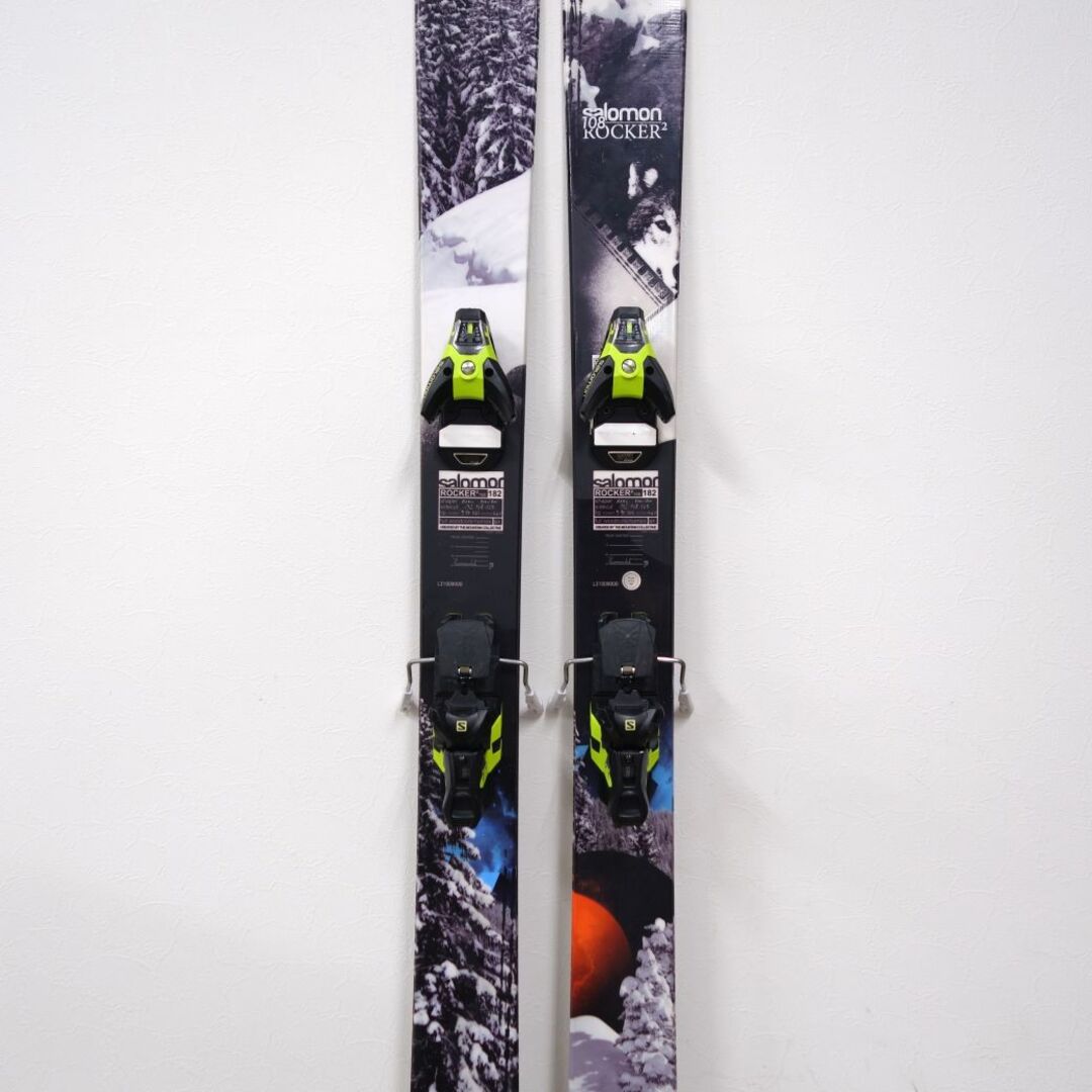 サロモン SALOMON ROCKER2 ロッカー 182cm 108mm ビンディング STH13 スキー板 カービング ファット アウトドアカラー-