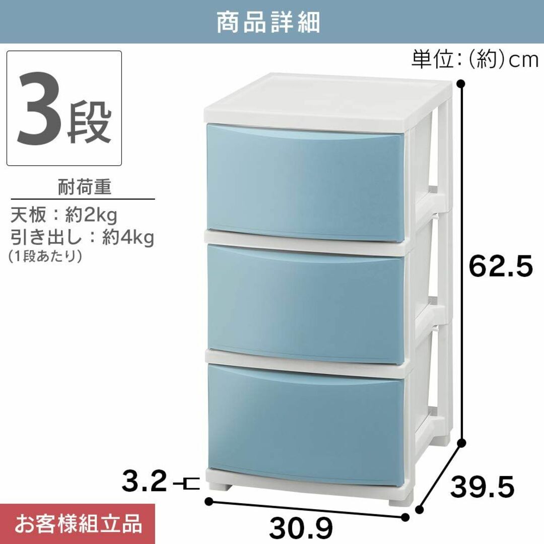 【色: ブラック】アイリスオーヤマ コロネチェスト 一体型フレームで組立て超簡単