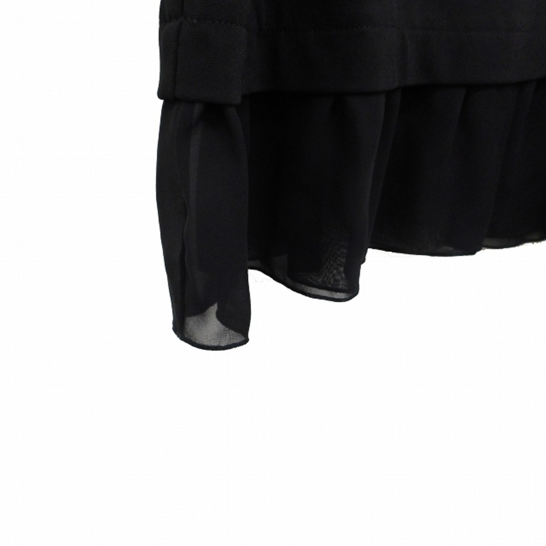 エムズセレクト チュニック 半袖 フリル袖 シフォン シンプル 36 ブラック レディースのトップス(チュニック)の商品写真
