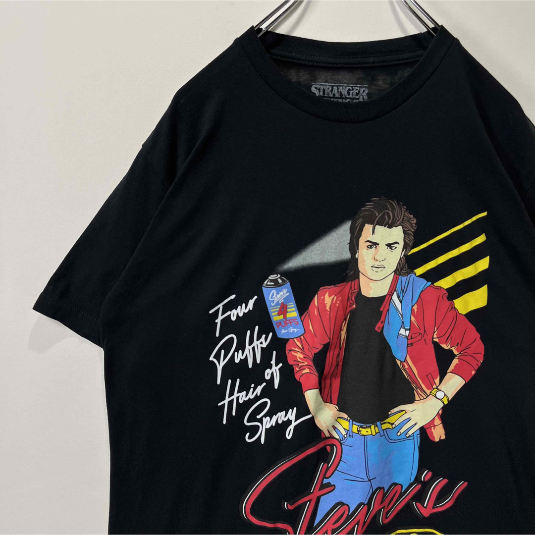 ストレンジャーシングス Tシャツ スティーブ　Netflix 黒　古着　Mサイズ | フリマアプリ ラクマ