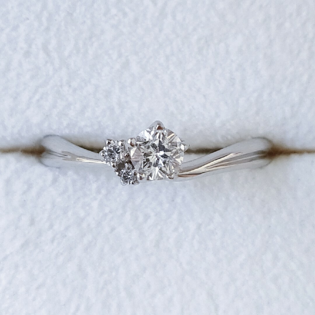茄子紺 Wish upon a star ダイヤモンドリング Pt950 0.227ct